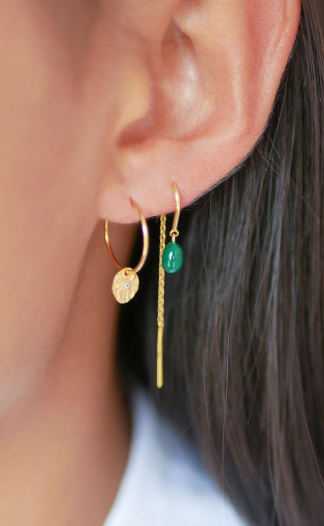 ENAMEL Copenhagen Øreringe - Eleanor - Petrol Green