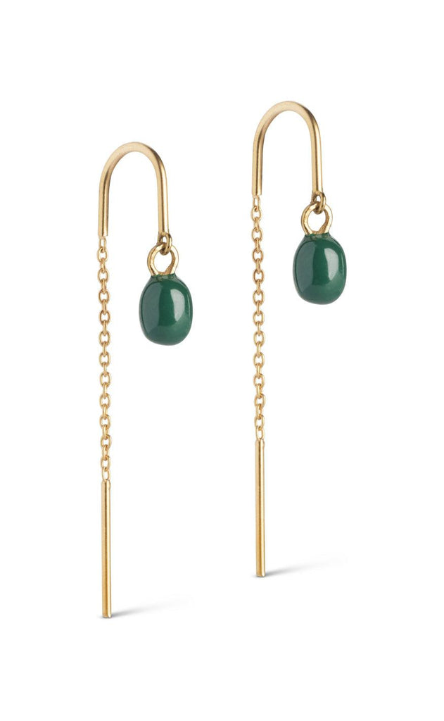 ENAMEL Copenhagen Øreringe - Eleanor - Petrol Green