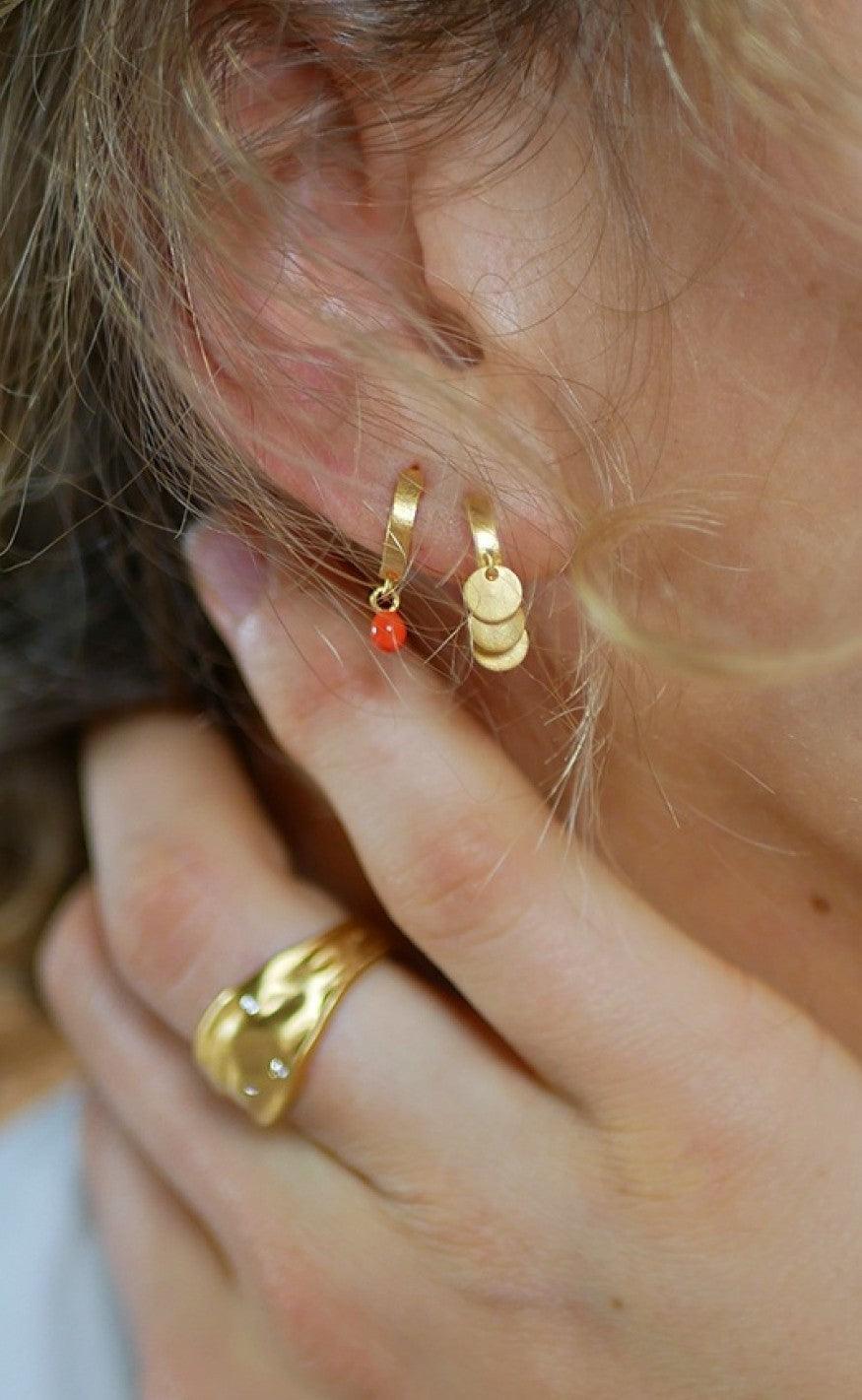 ENAMEL Copenhagen Øreringe / Hoops - Petite Raindrops - Guld