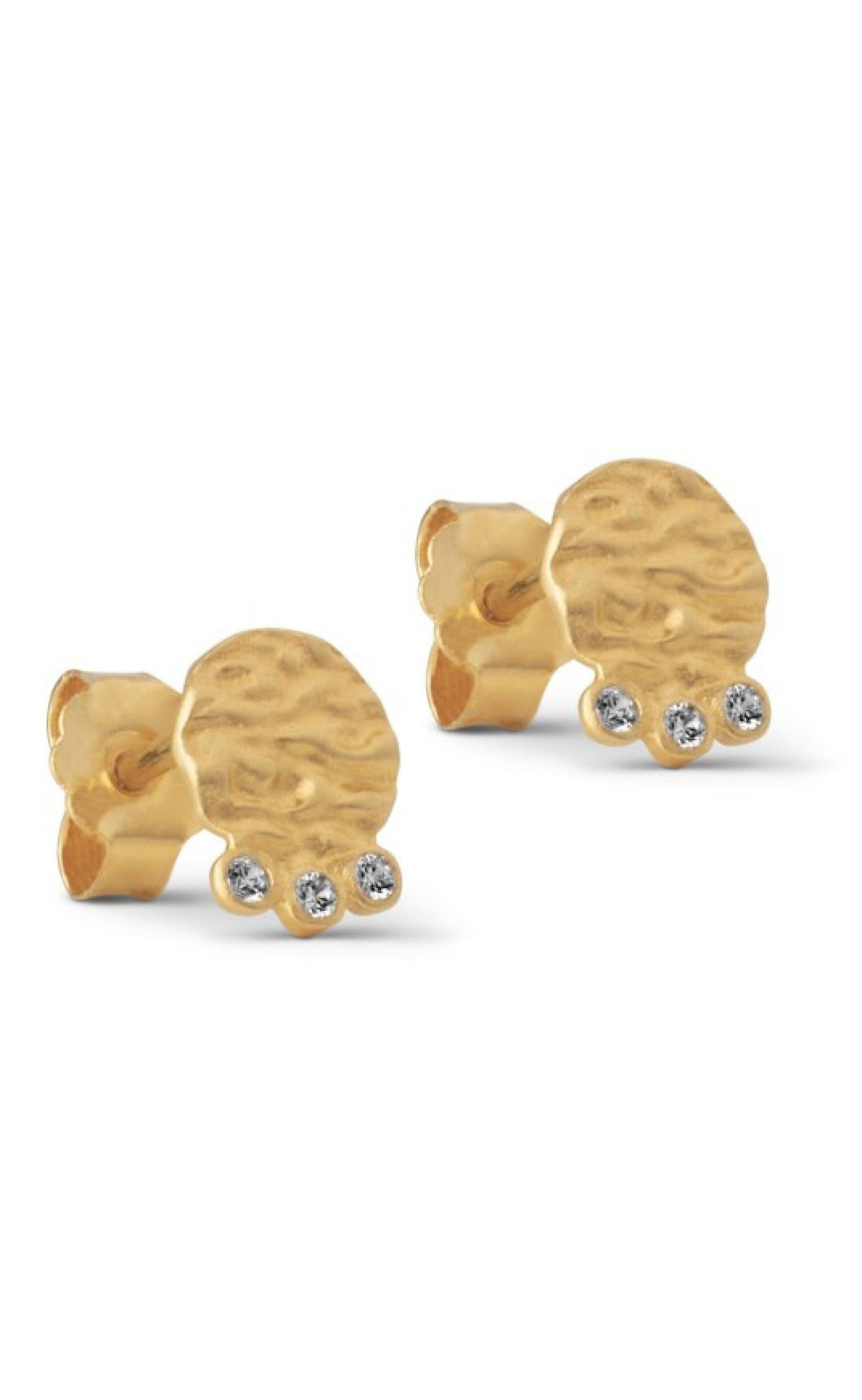 ENAMEL Copenhagen Øreringe / Stud - Hammered Coin - Gold