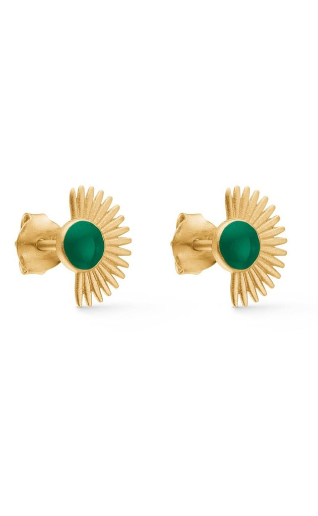 ENAMEL Copenhagen Øreringe / Stud - Soleil - Petrol Green