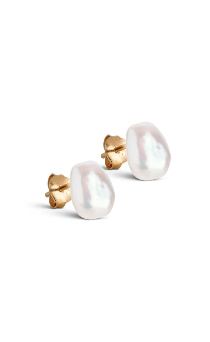 ENAMEL Copenhagen Øreringe - Studs Baroque Pearls - Gold