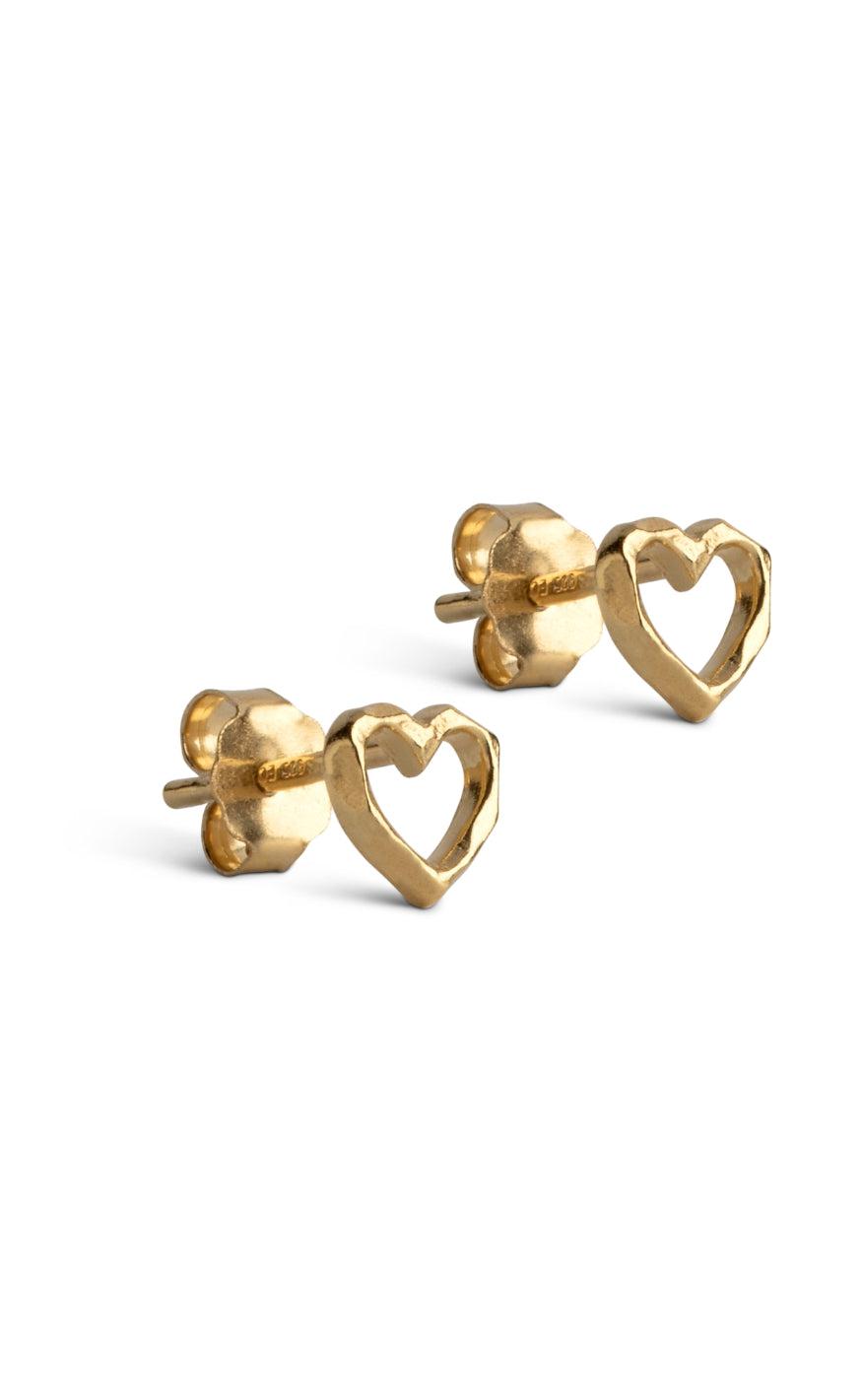 ENAMEL Copenhagen Øreringe - Studs Organic Heart - Gold