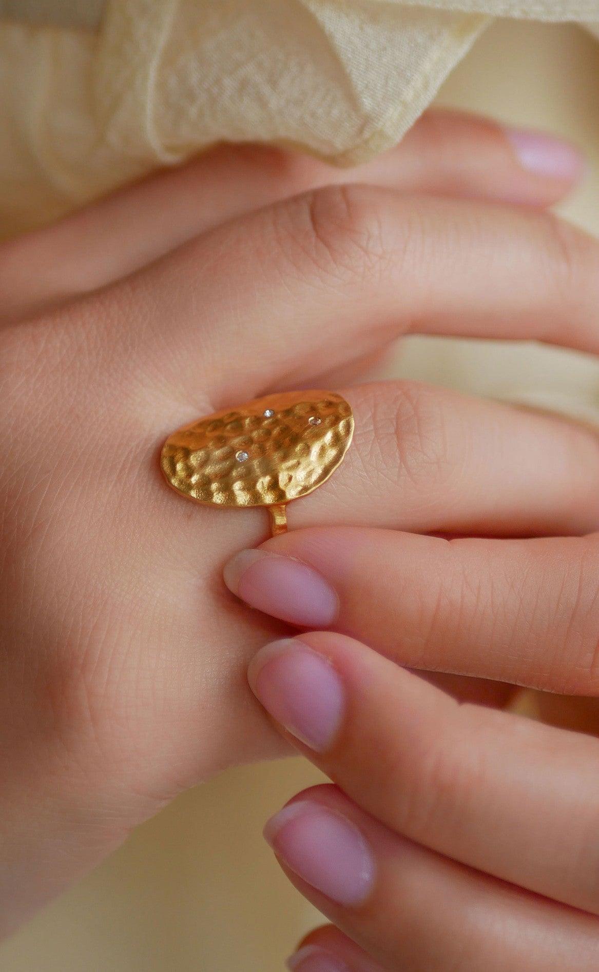ENAMEL Copenhagen Ring - Zola - Clear/ Golden