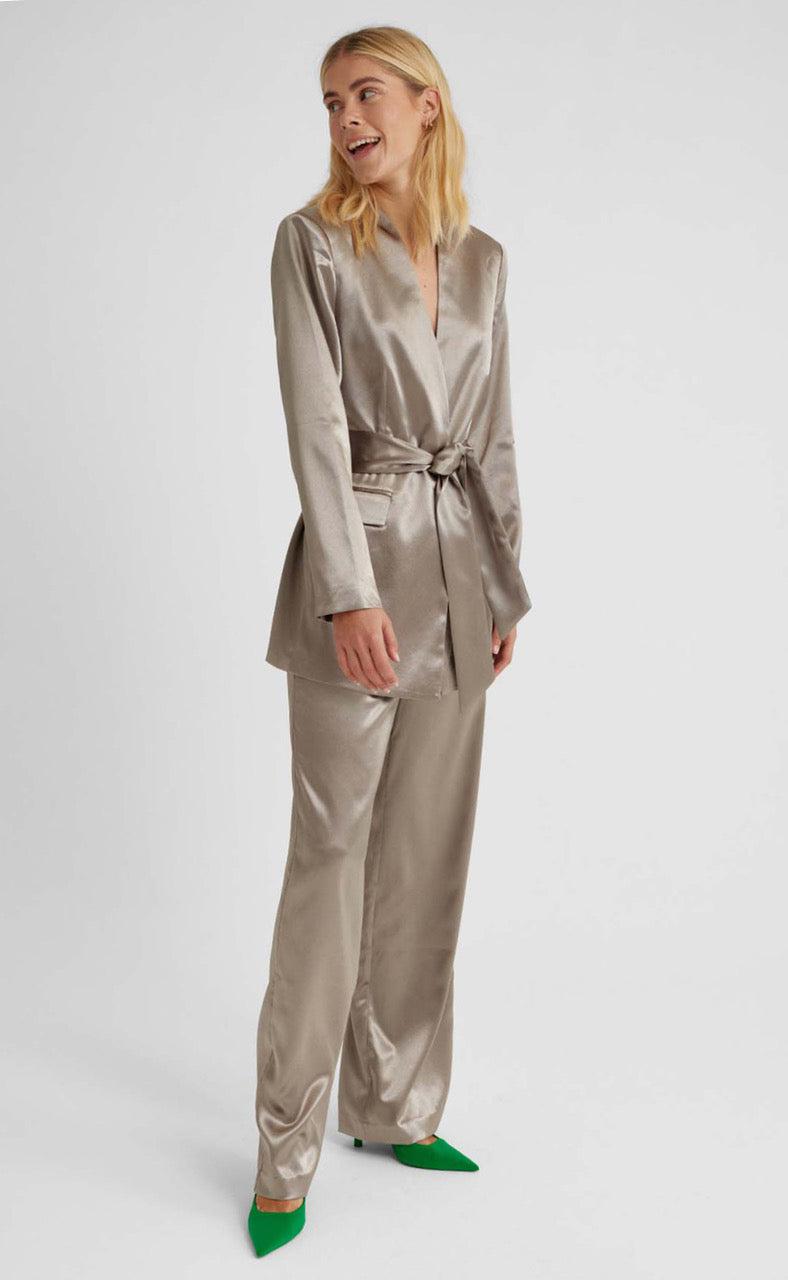 Freequent Blazer - Satin - Desert Taupe Metallic