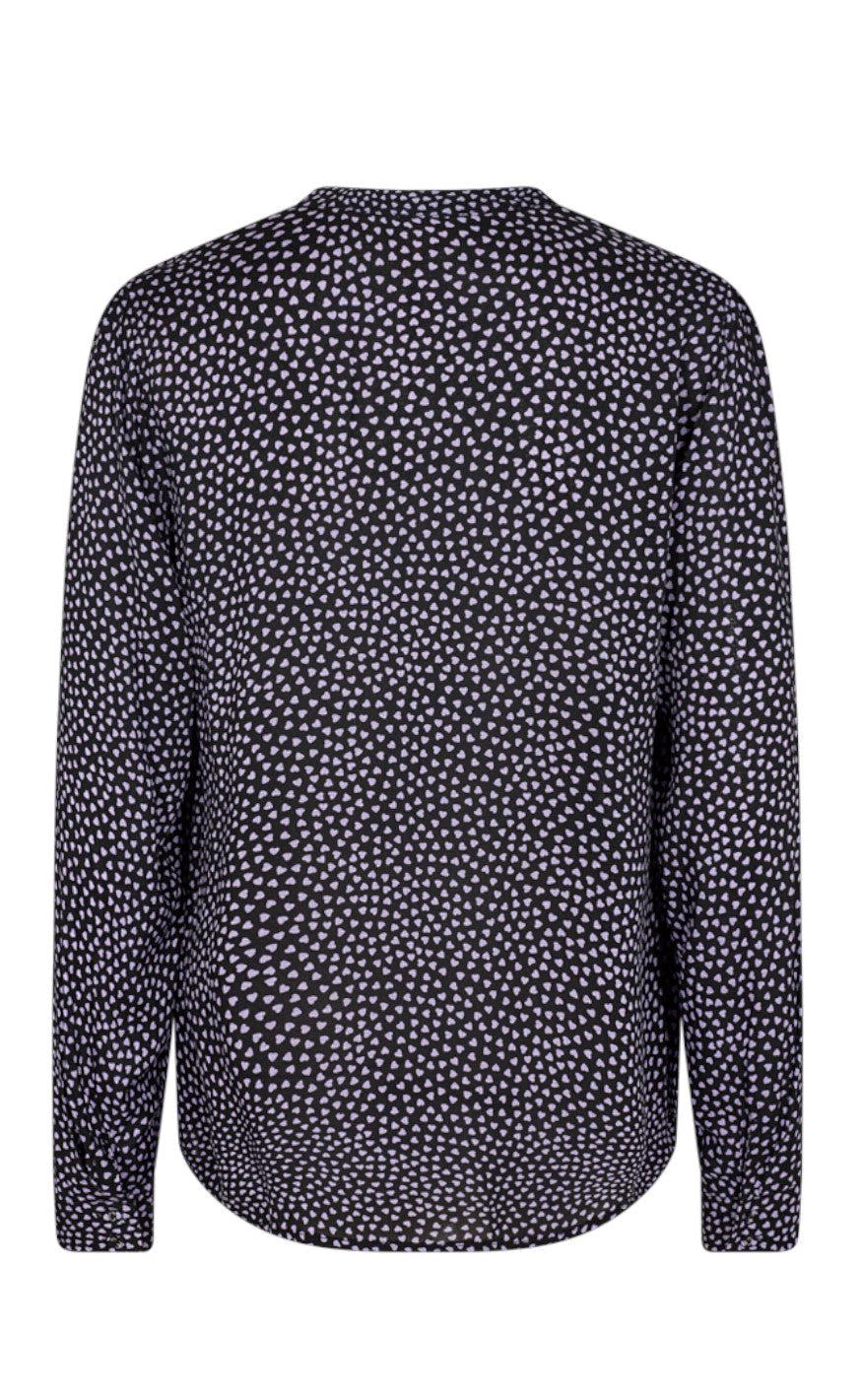 Freequent Bluse - Adney - Black W. Lavendula