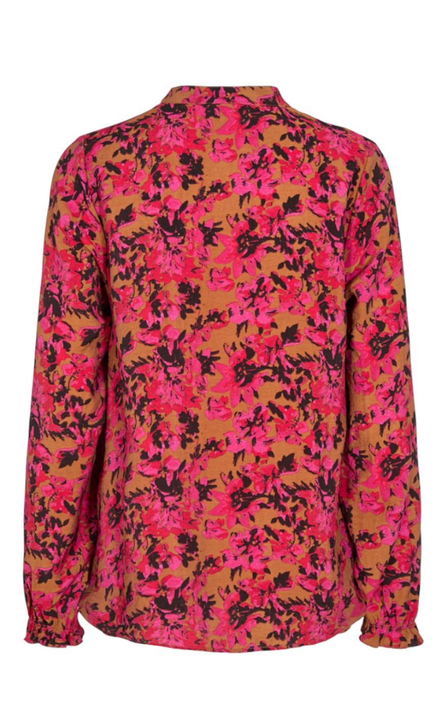 Freequent Bluse - Adriane - Cerise With Black