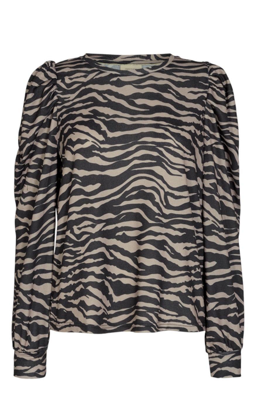 Freequent Bluse - Elcos - Silver Mink Mix