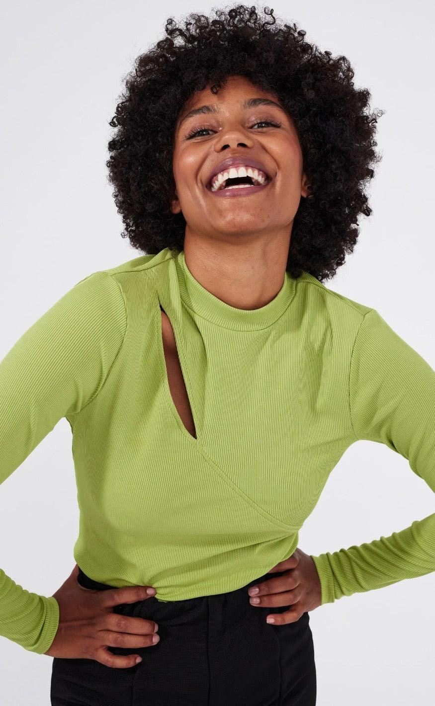 Freequent Bluse - Elduna - Lime Green