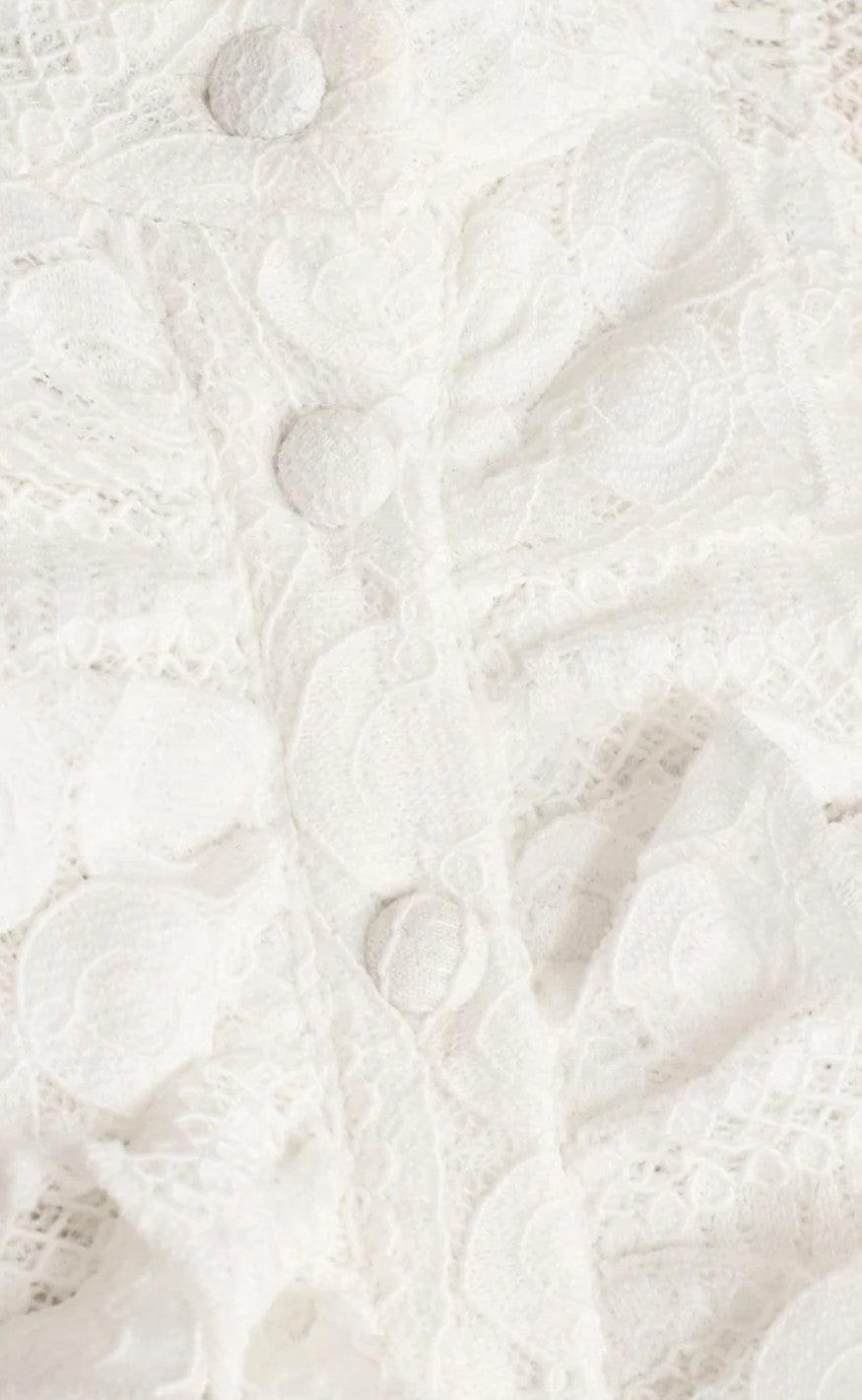 Freequent Bluse - Gro - Off White