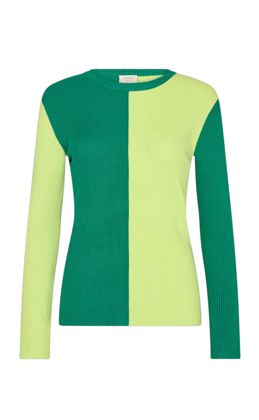 Freequent Bluse - Katie - Pepper Green W. Sharp Green