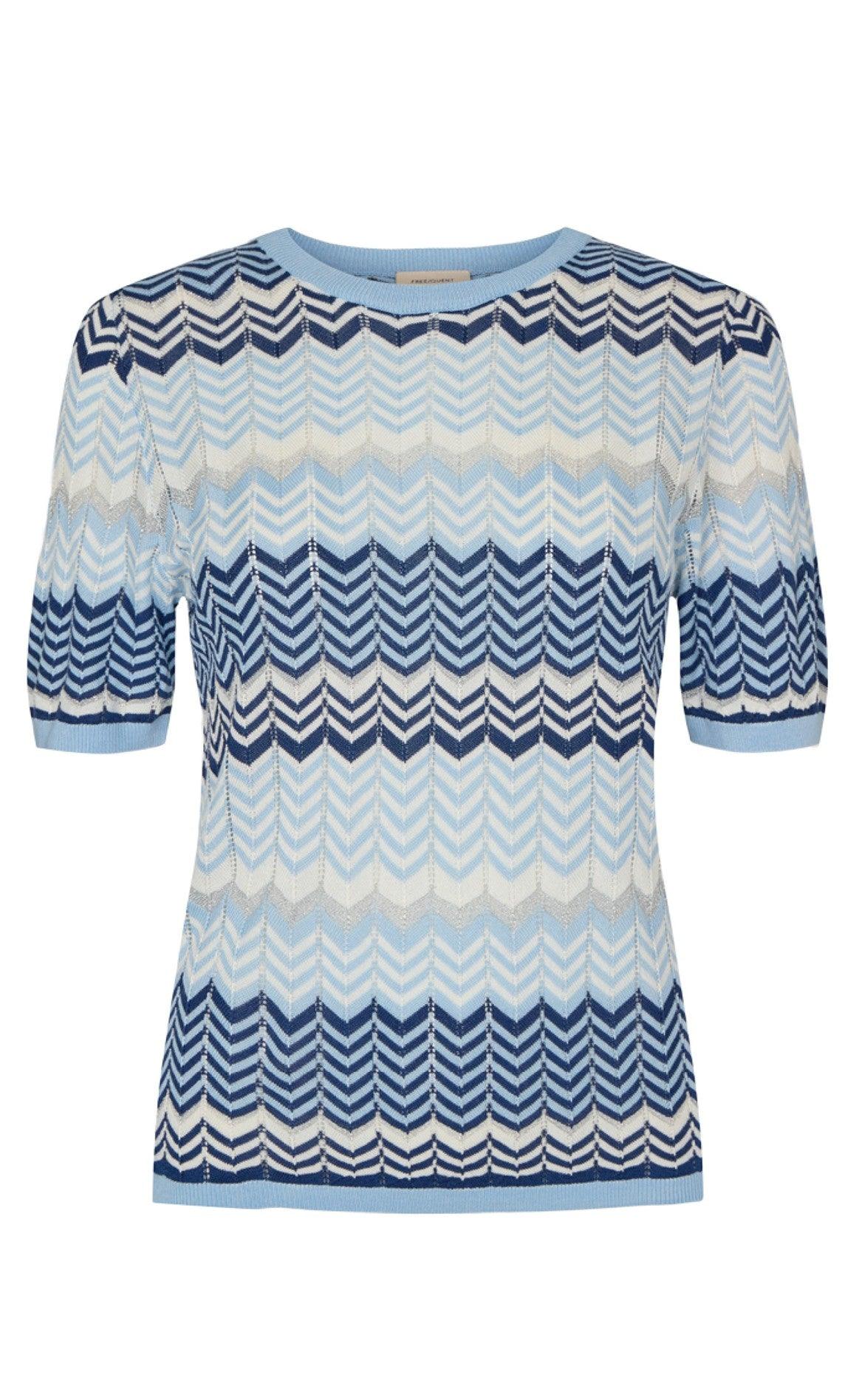 Freequent Bluse - Soni - Chambray Blue Mix