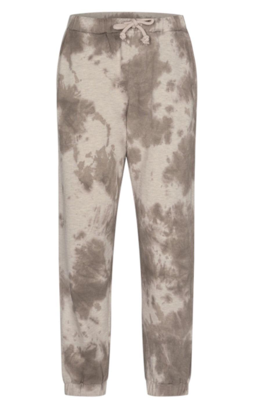 Freequent Bukser - Relaxed Tiedye - Silver Mink Melange