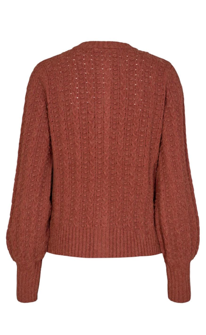Freequent Cardigan - Claura - Brandy Brown Melange