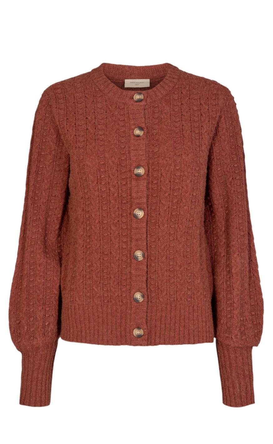 Freequent Cardigan - Claura - Brandy Brown Melange