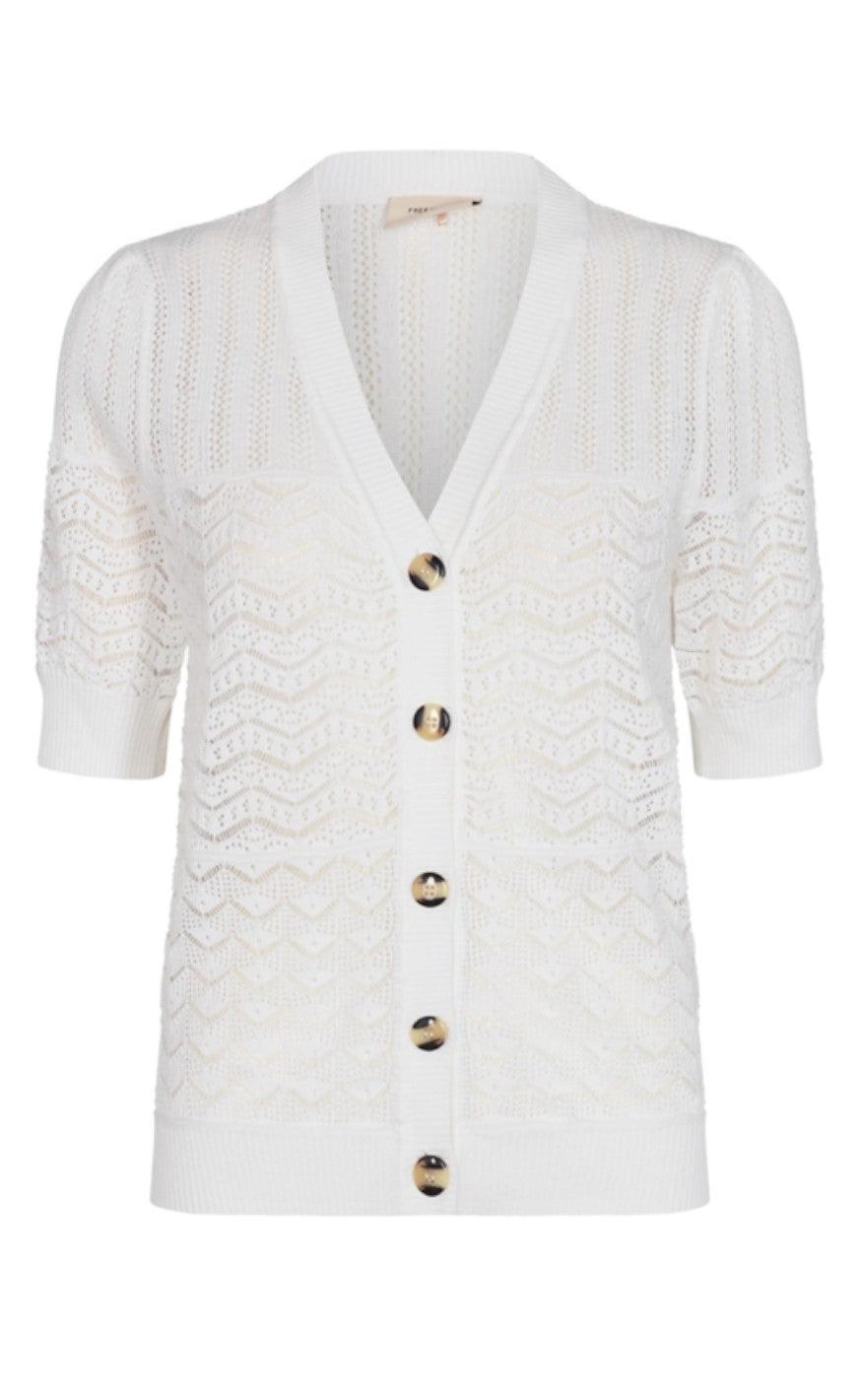 Freequent Cardigan - Nell - Pointelle - Briliant White