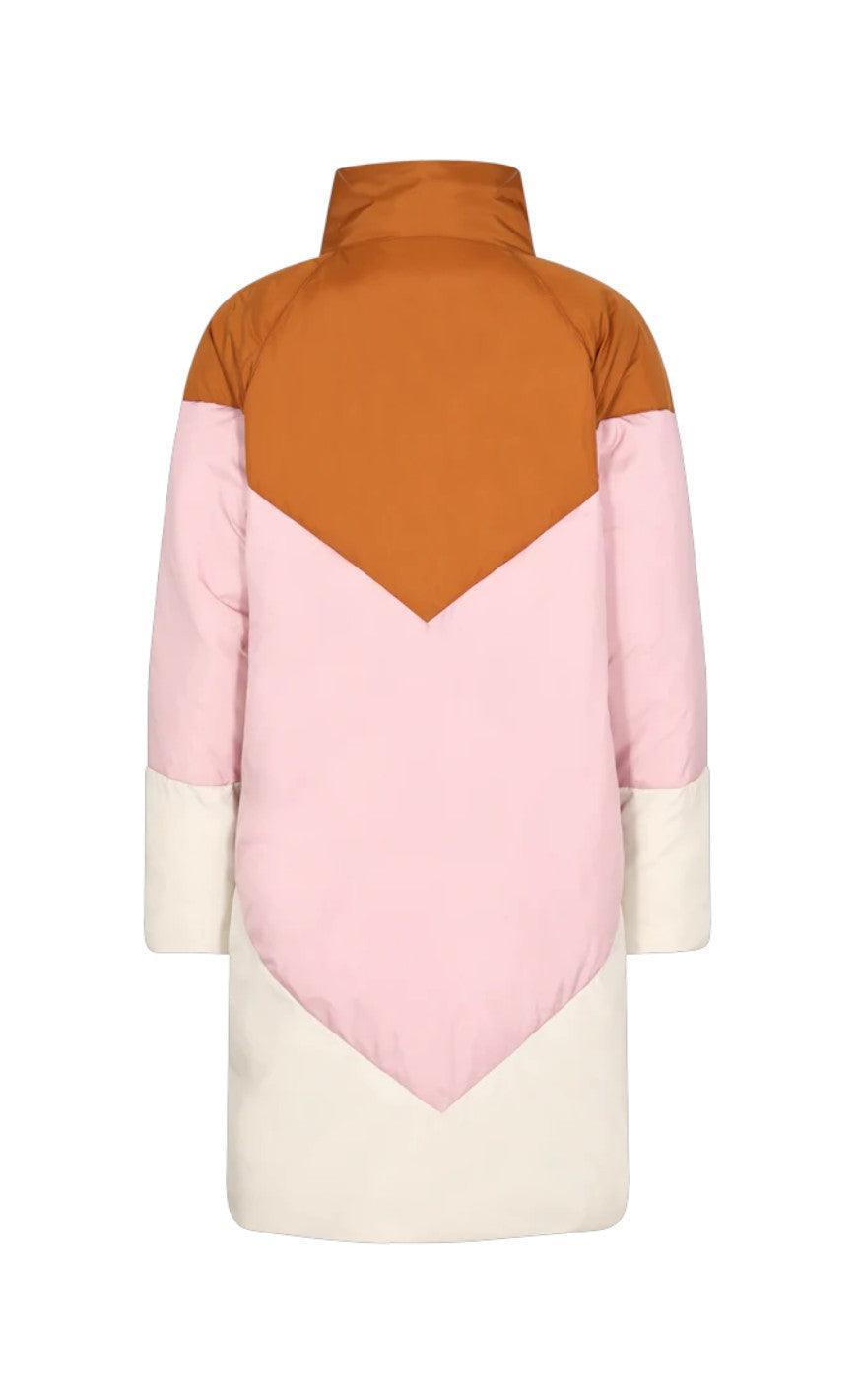 Freequent Jakke - Blocky - Silver Mink With Pale Mauve