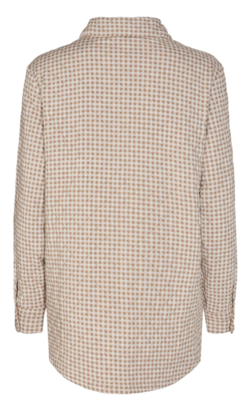 Freequent Jakke - Deta - Beige Sand Mix W. White
