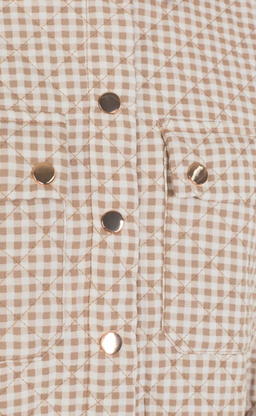 Freequent Jakke - Deta - Beige Sand Mix W. White