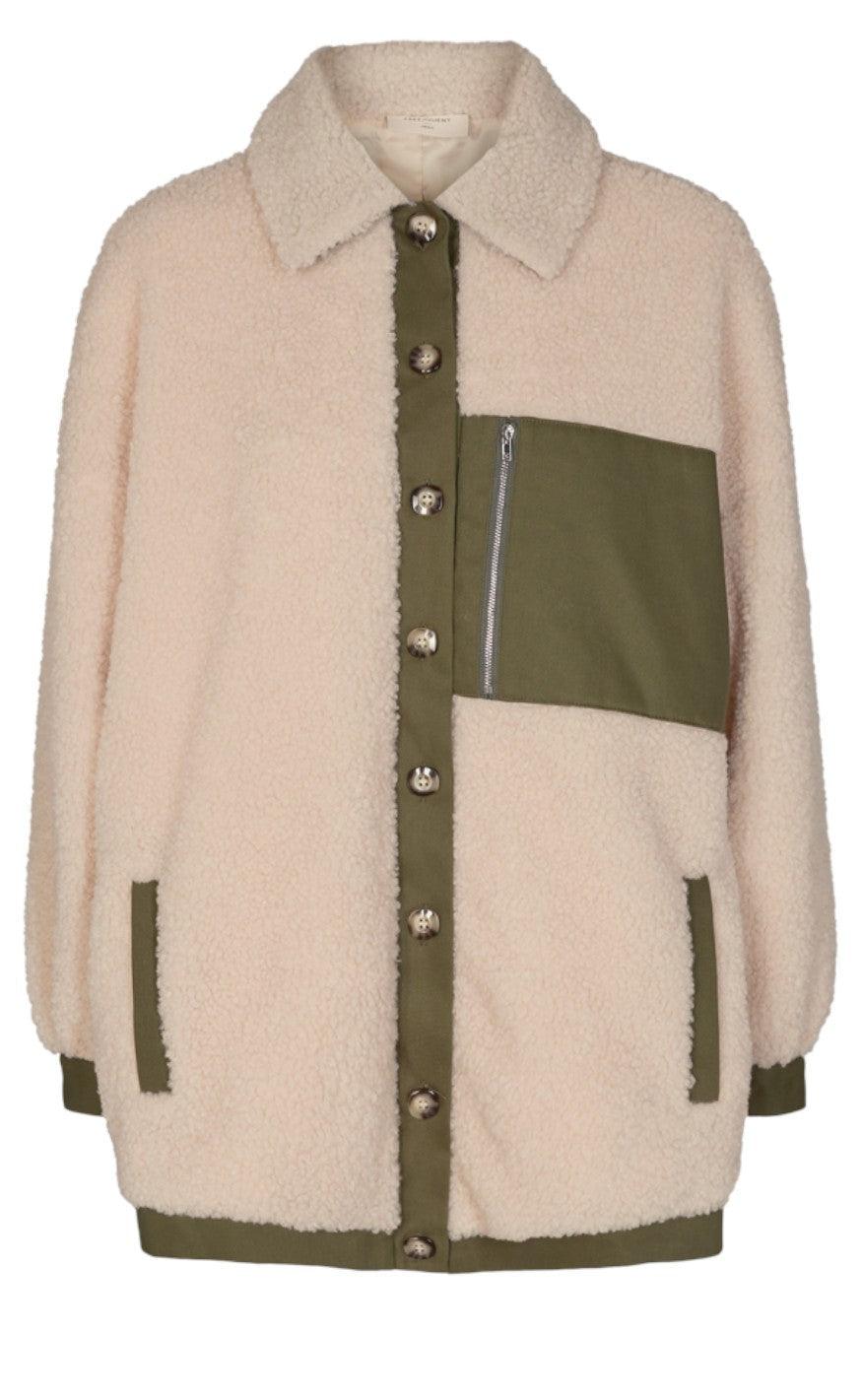 Freequent Jakke - Vivi - Birch W. Olive