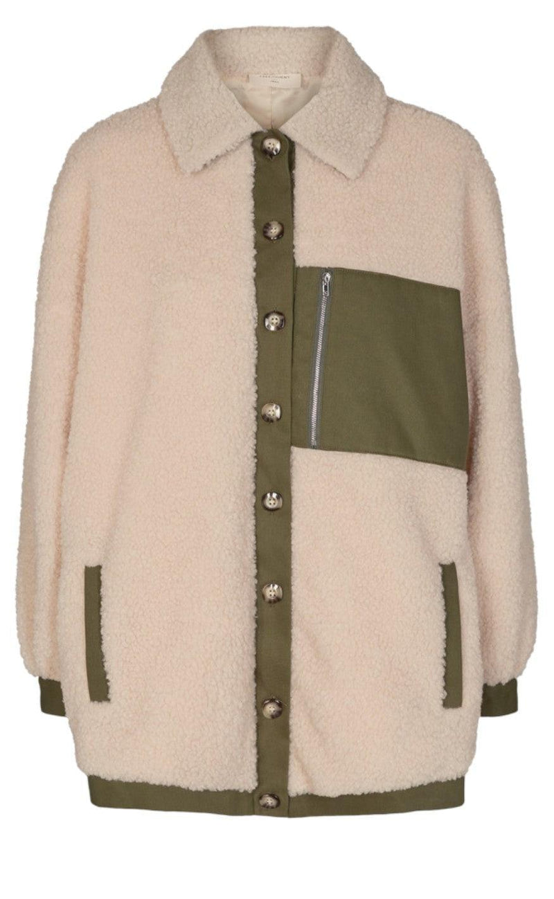 Freequent Jakke - Vivi - Birch W. Olive