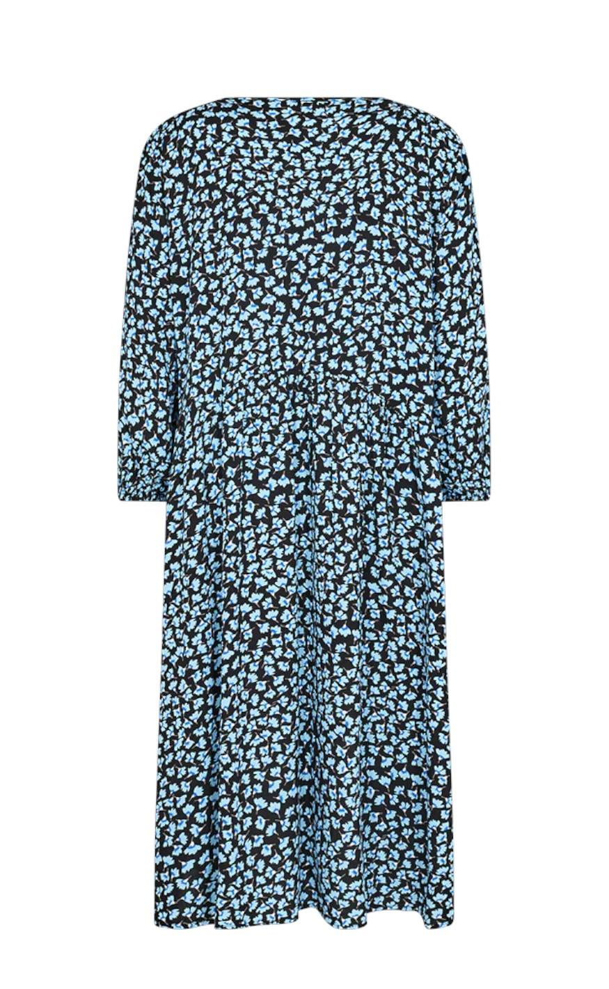 Freequent Kjole - Adney - Black With Chambray Blue