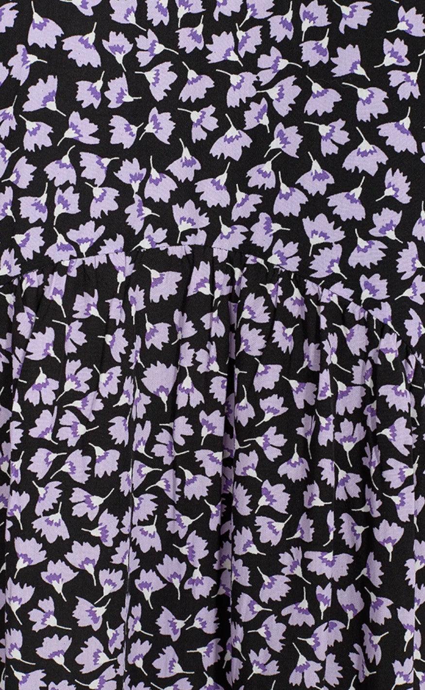Freequent Kjole - Adney - Black With Lavender