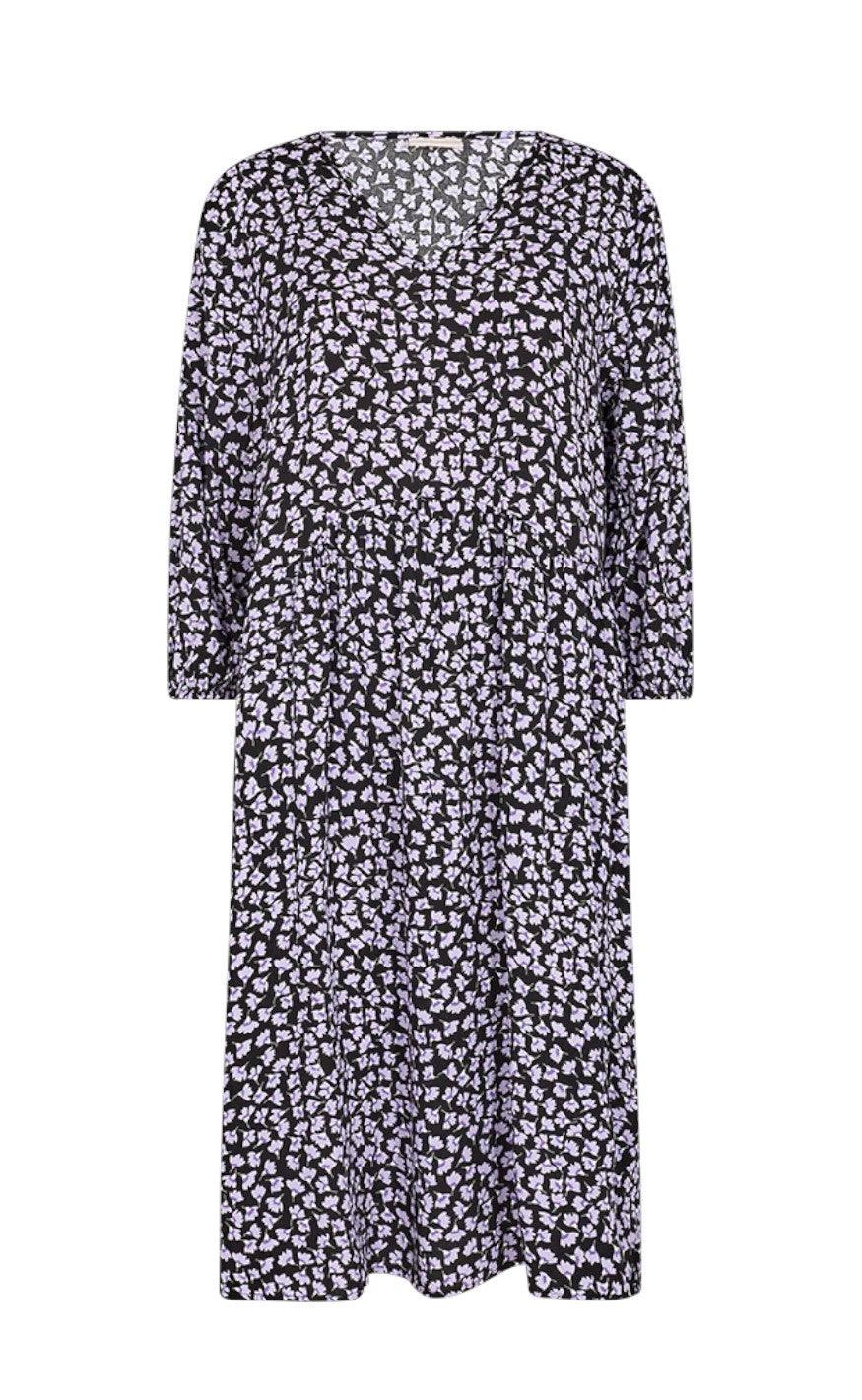Freequent Kjole - Adney - Black With Lavender