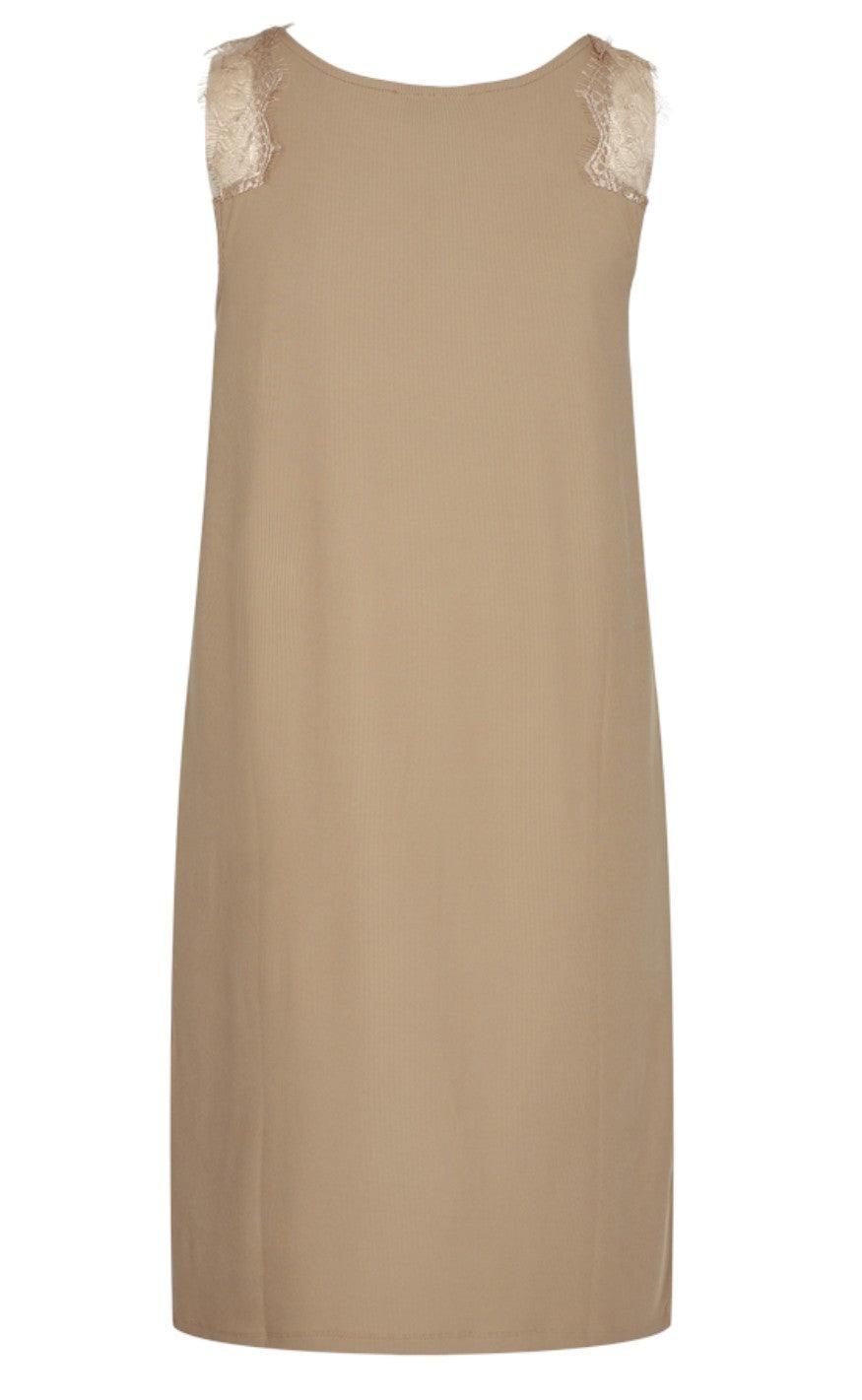 Freequent Kjole - Bicco Rib - Silver Mink