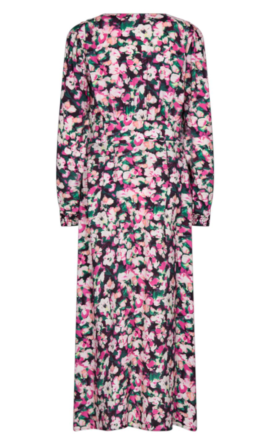 Freequent Kjole - Caisa - Black W. Pepper Green