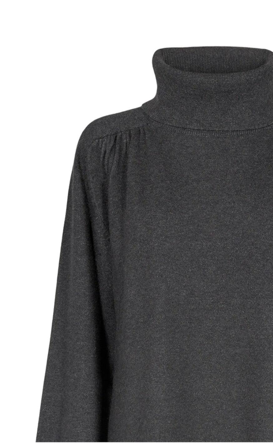 Freequent Kjole - Claura Turtle - Charcoal Melange