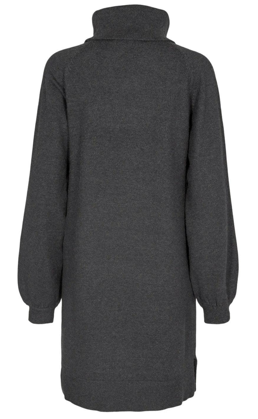 Freequent Kjole - Claura Turtle - Charcoal Melange