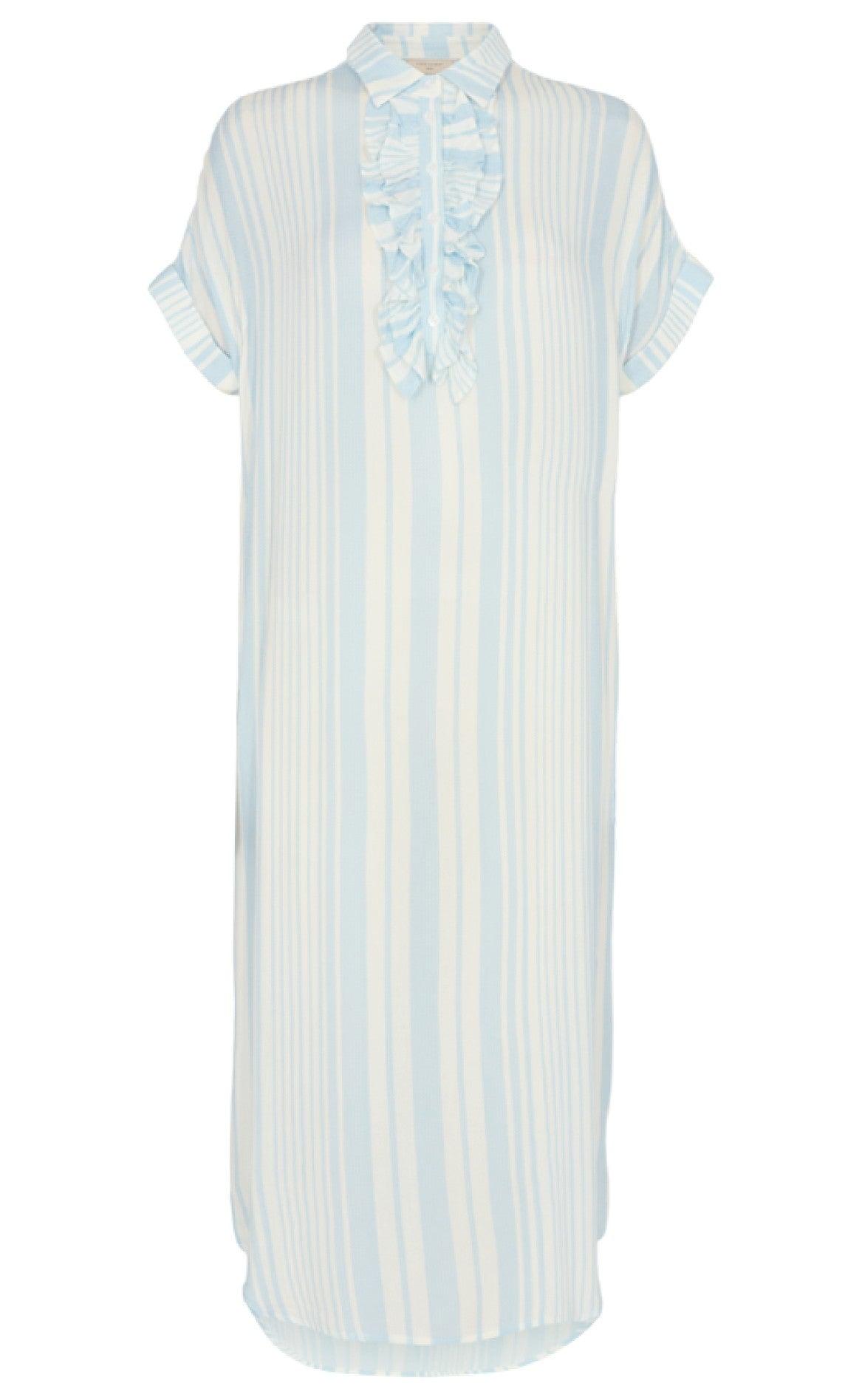 Freequent Kjole - Dea Flounce - Chambray Blue Mix