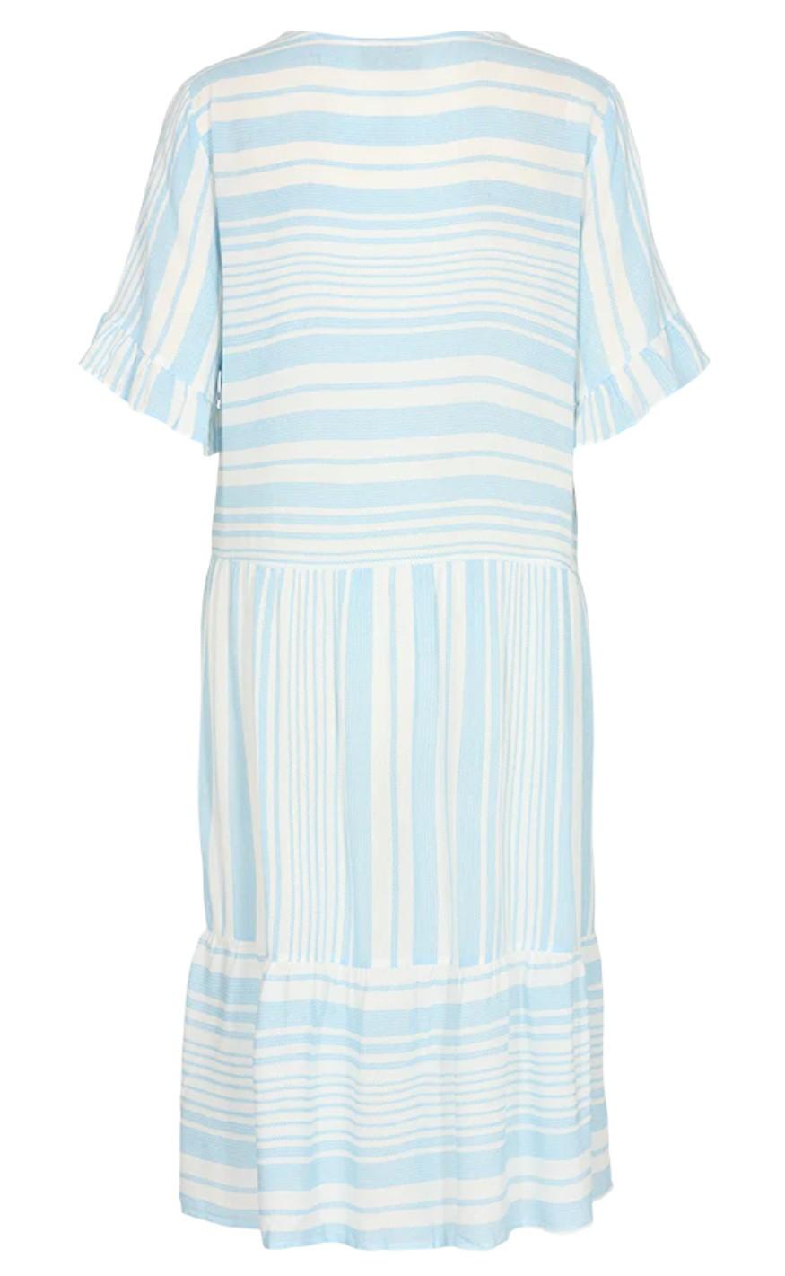 Freequent Kjole - Dea Flounce Short - Chambray Blue Mix