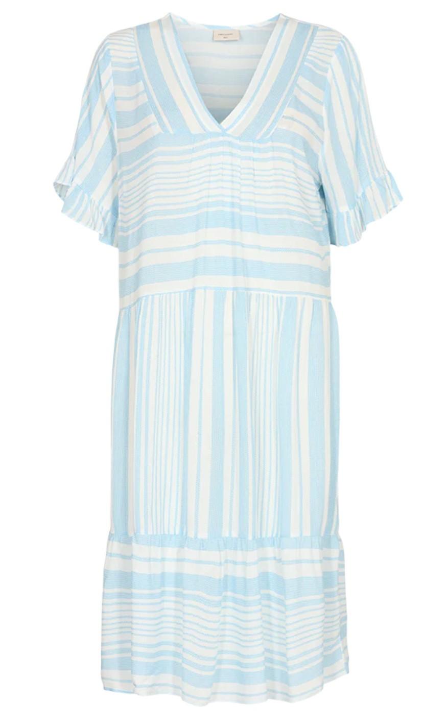 Freequent Kjole - Dea Flounce Short - Chambray Blue Mix