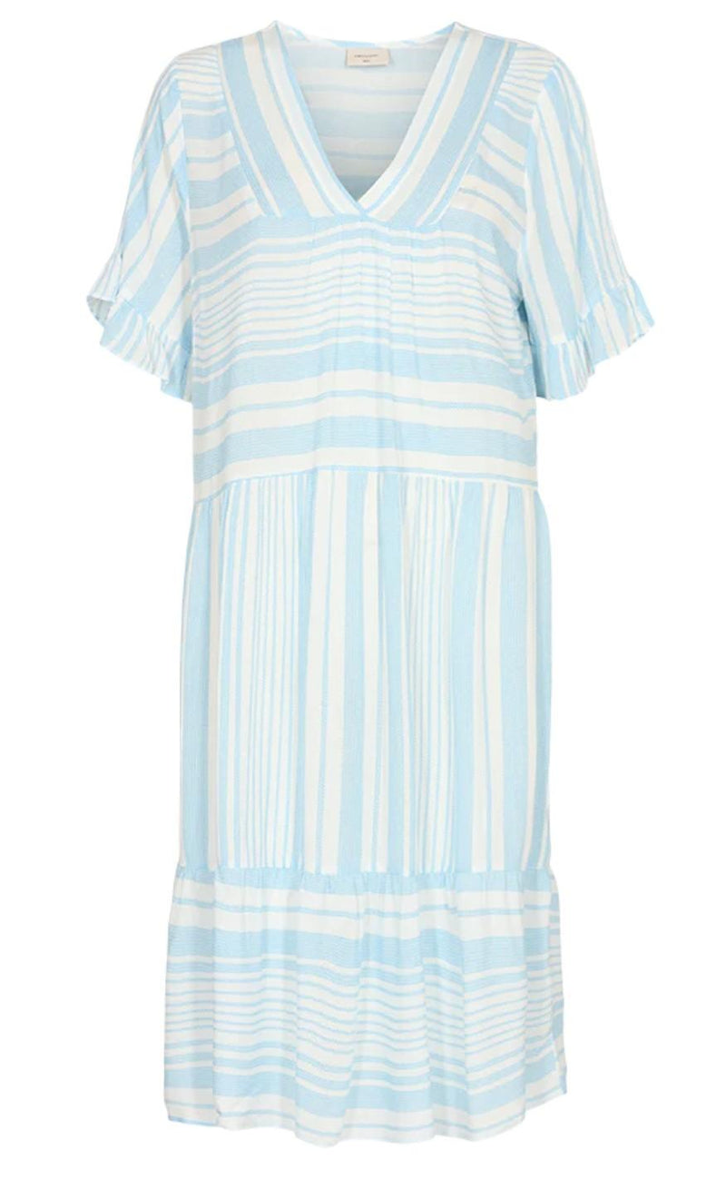 Freequent Kjole - Dea Flounce Short - Chambray Blue Mix