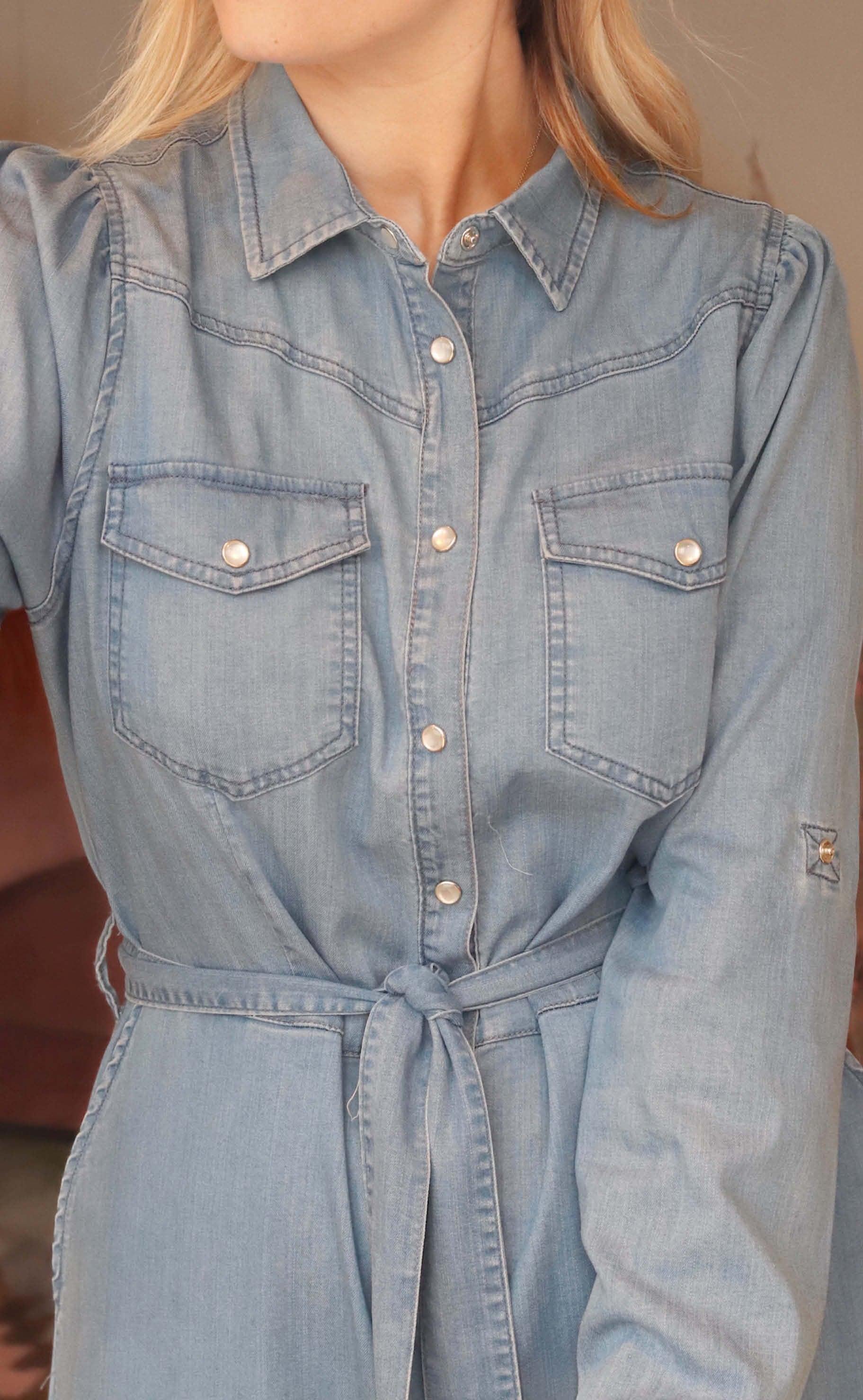 Freequent Kjole - Fia - Vintage Blue Denim