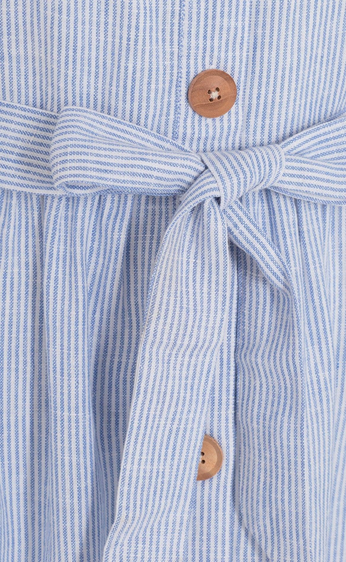 Freequent Kjole - Lavara Stripe - Chambray Blue Mix