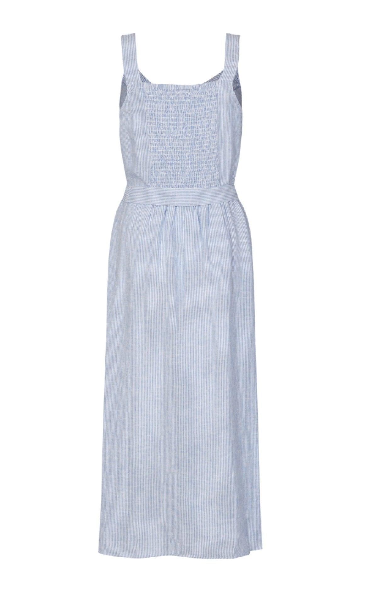 Freequent Kjole - Lavara Stripe - Chambray Blue Mix
