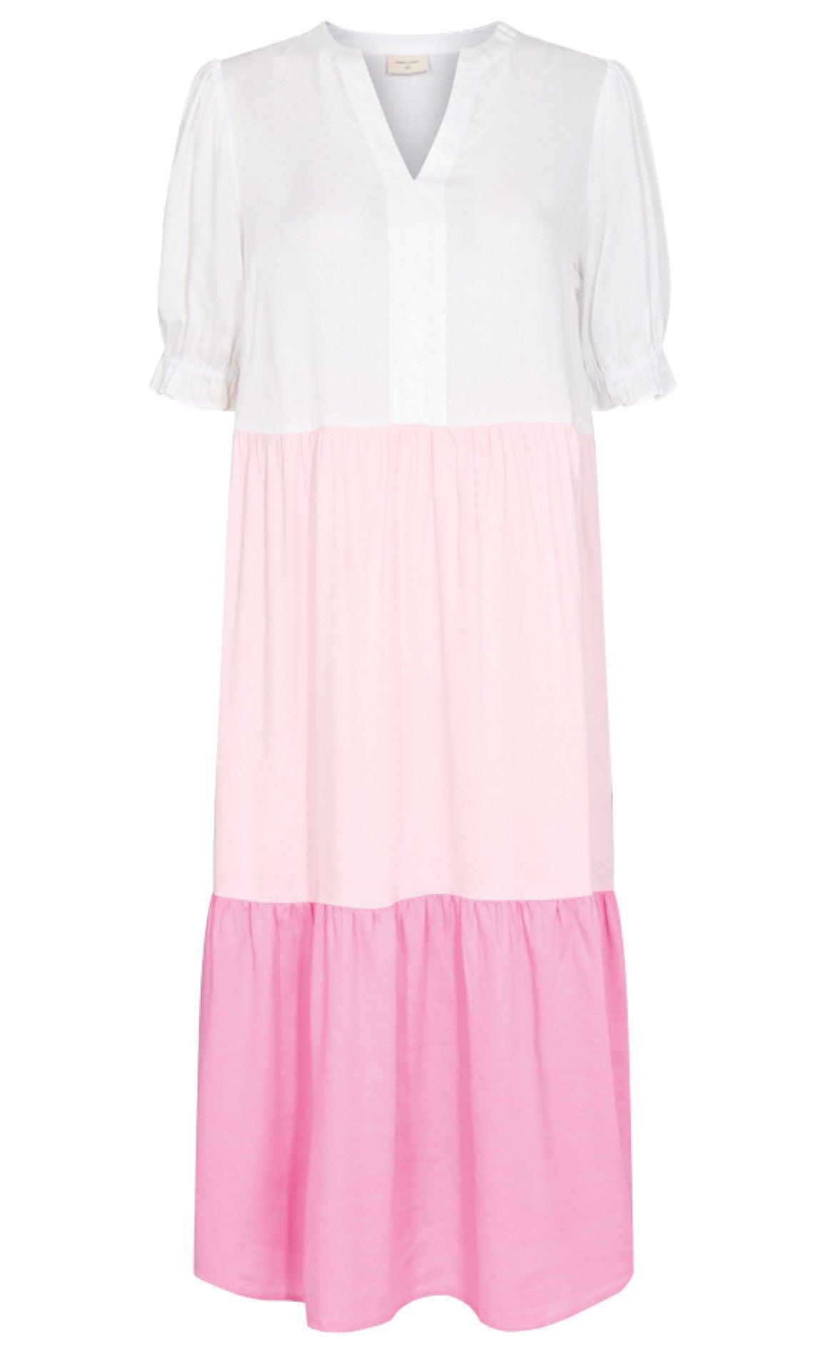 Freequent Kjole - Linen - Begonia Pink Mix