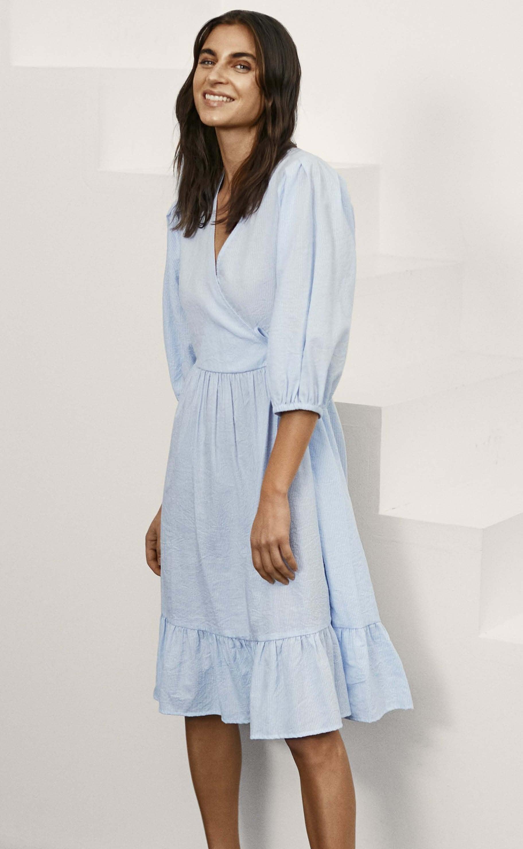 Freequent Kjole - Magnolia - Chambray Blue