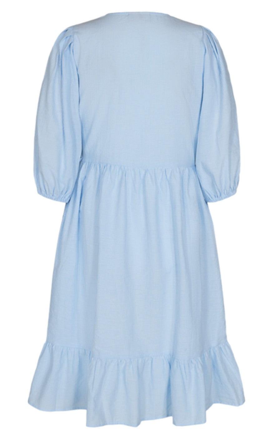 Freequent Kjole - Magnolia Stripe - Chambray Blue
