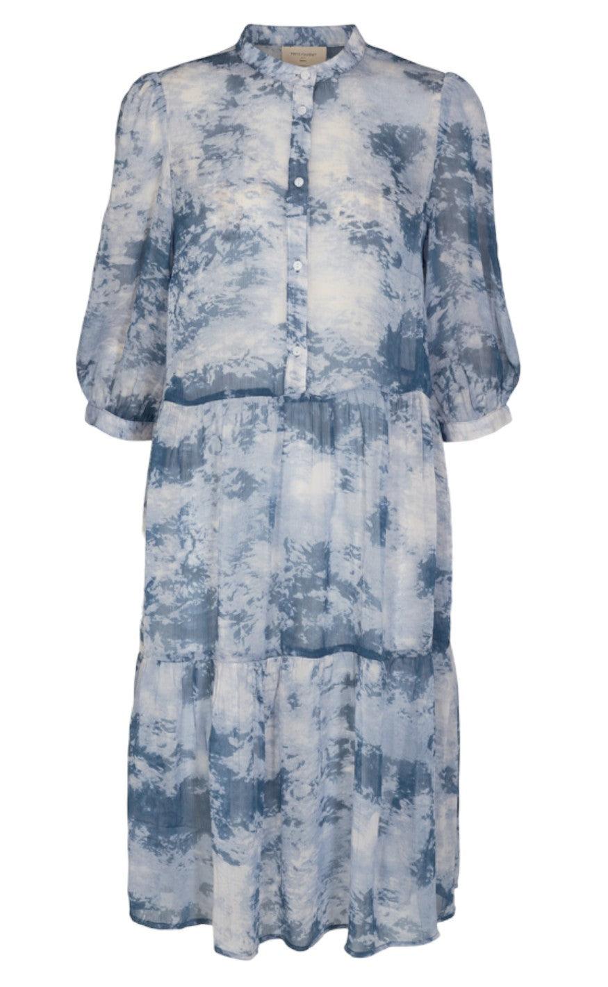 Freequent Kjole - Marble - Chambray Blue Mix