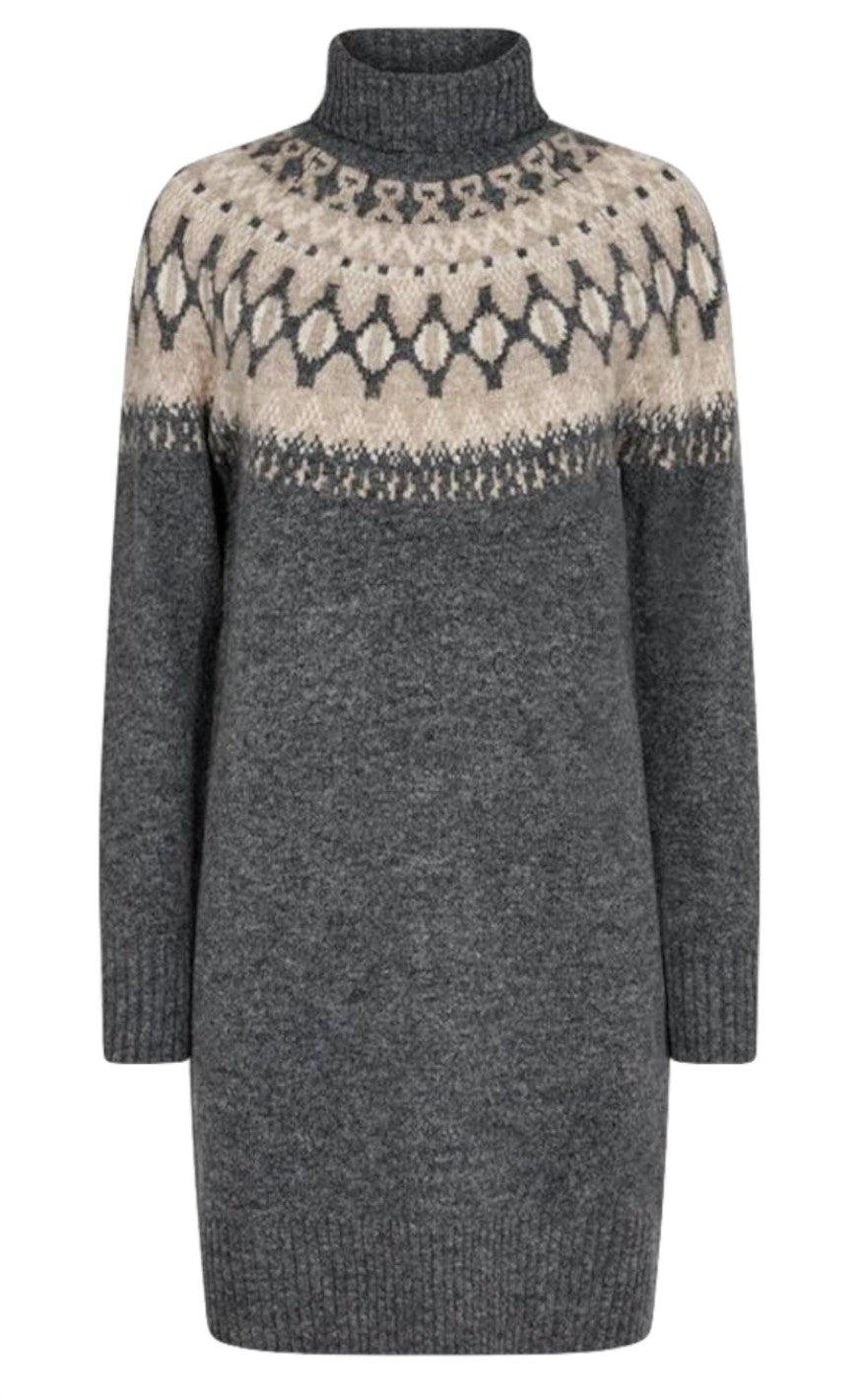 Freequent Kjole - Merla - Grey Mel With Silver Mink