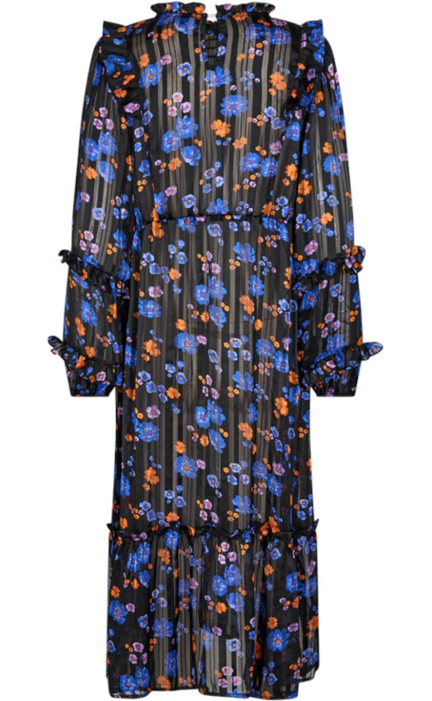 Freequent Kjole - Paulin - Black With Amparo Blue