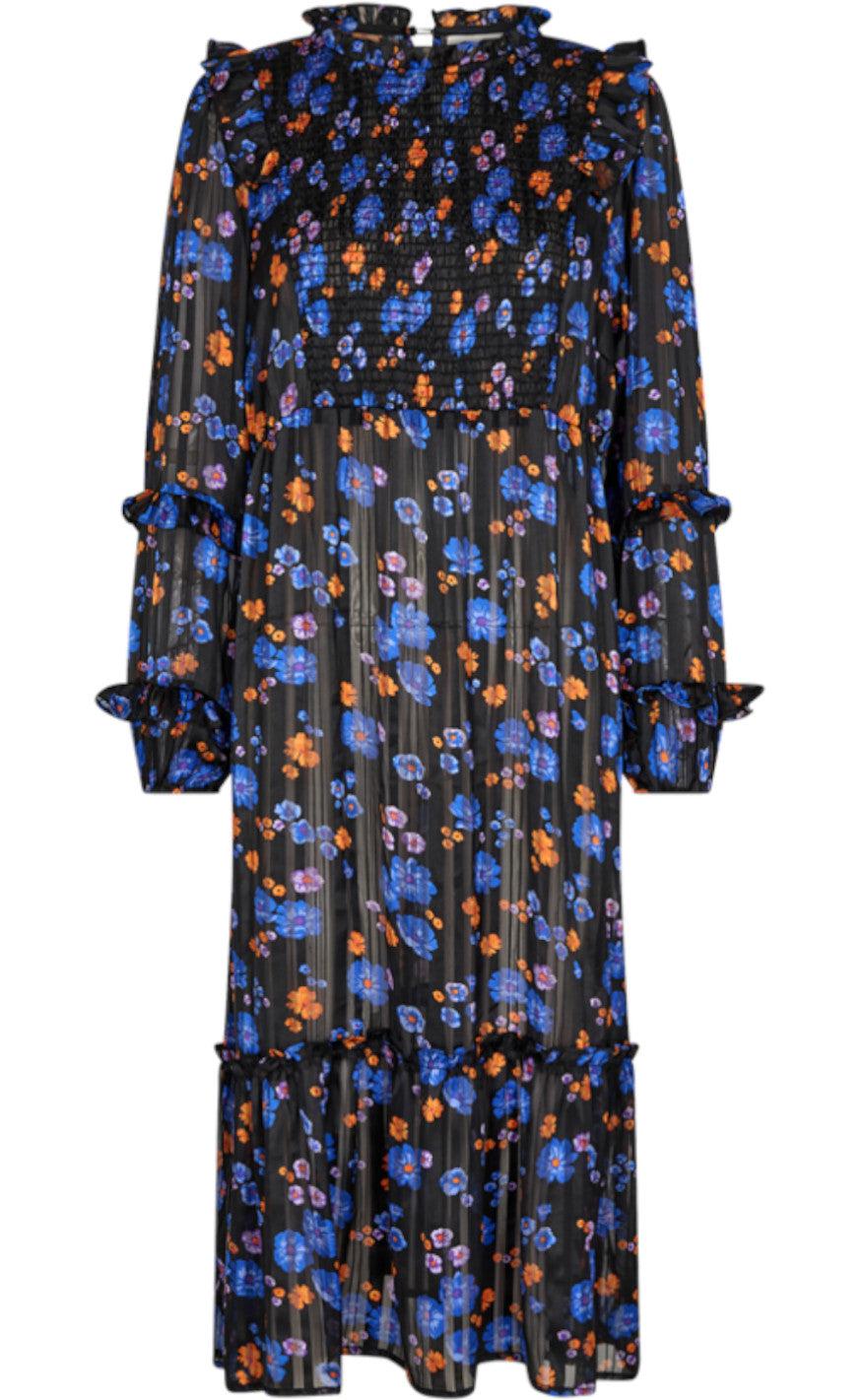 Freequent Kjole - Paulin - Black With Amparo Blue