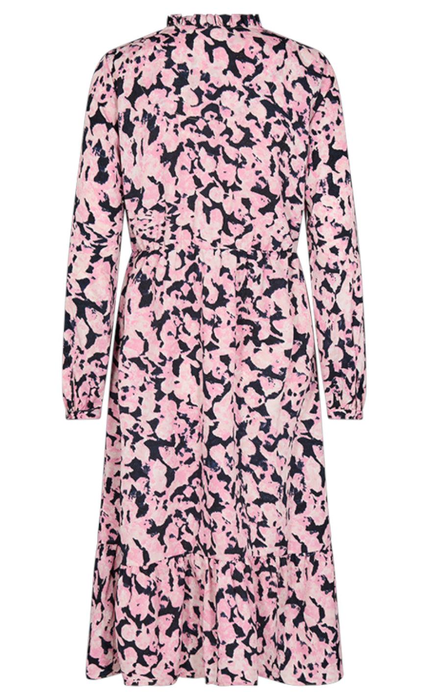 Freequent Kjole - Roony - Navy W. Fuchsia Pink
