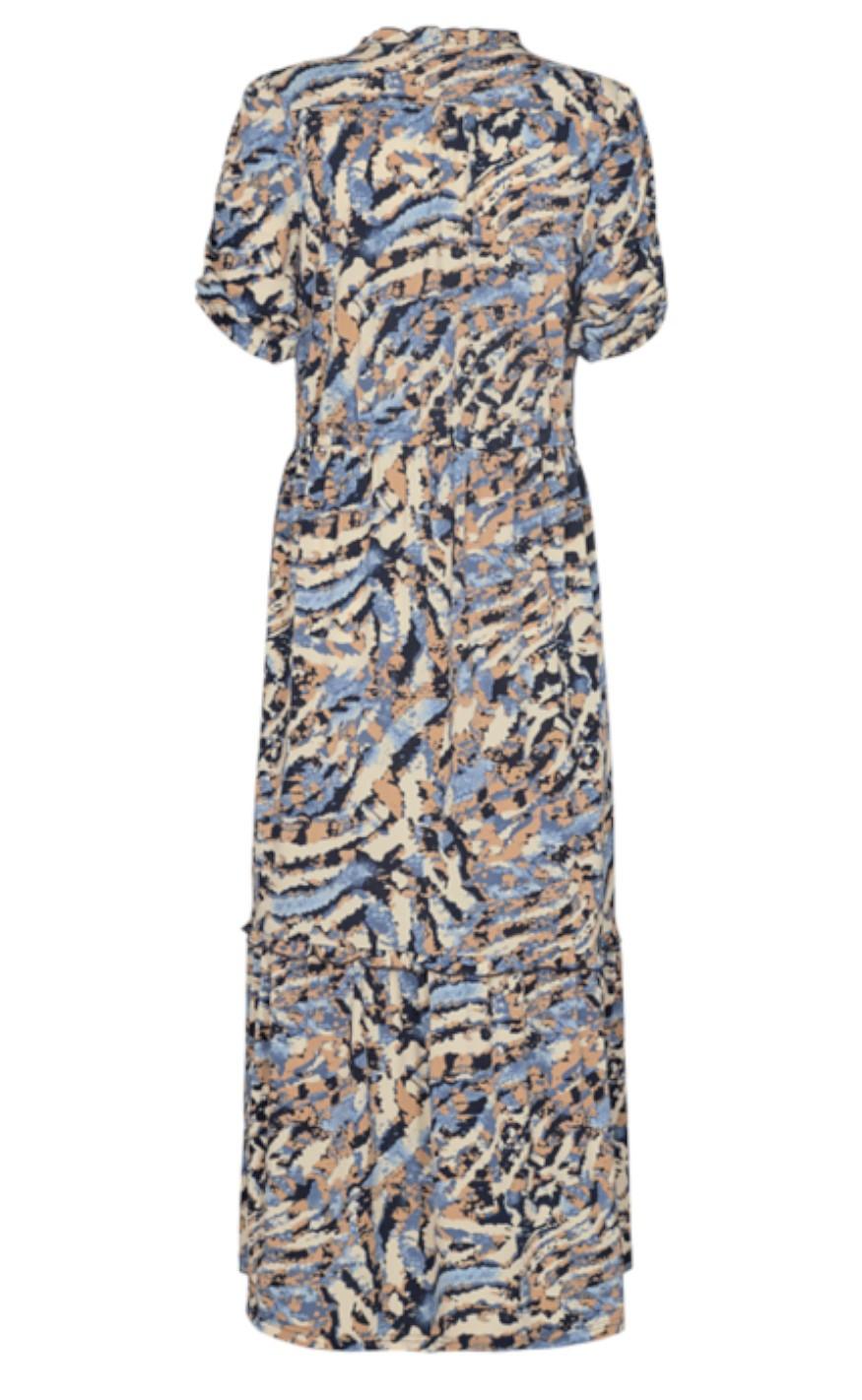 Freequent Kjole - Snakey - Chambray Blue Mix