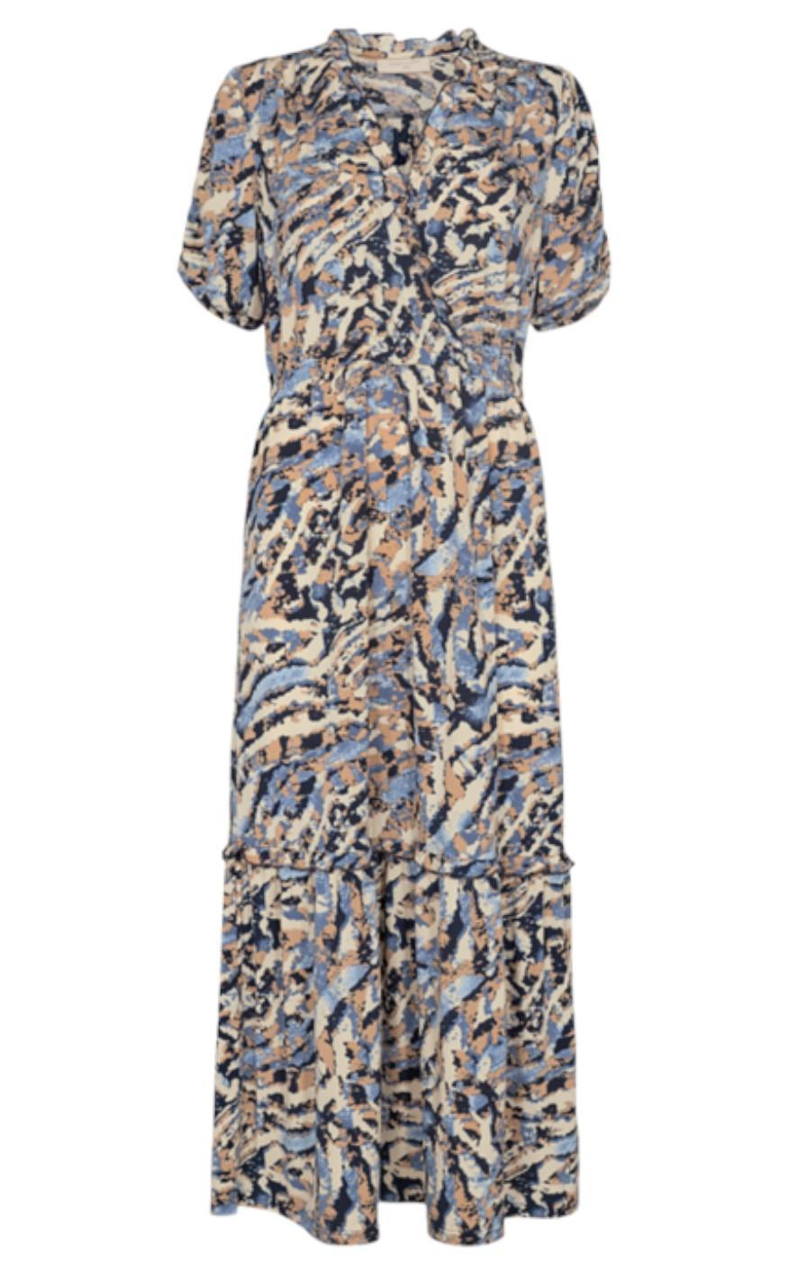 Freequent Kjole - Snakey - Chambray Blue Mix