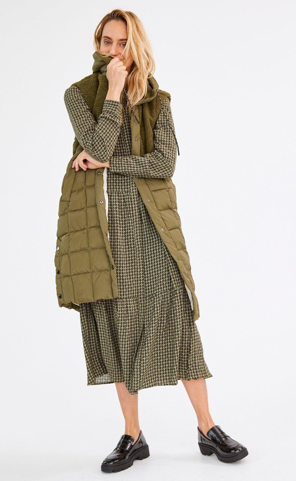 Freequent Long Vest - Olga - Olive night